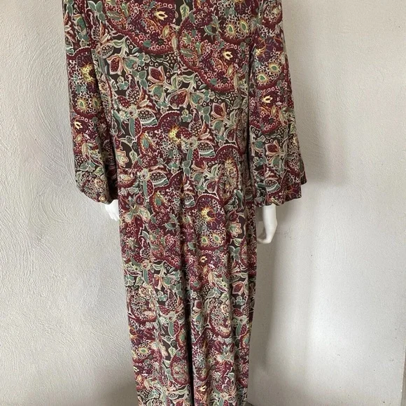 Ralph Lauren Multicolor Paisley Midi Dress Size 16 - Picture 6 of 10